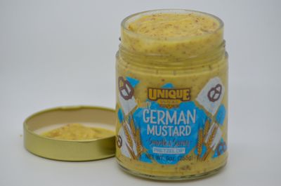 Unique Snacks Sharp German Mustard Dip, Whole Grain Mustard Seeds, Pretzel Dip, Non-GMO, Pack of 2