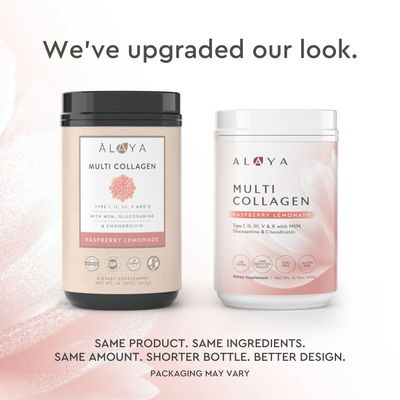 Alaya Multi Collagen Powder - Type I, II, III, V, X Hydrolyzed Collagen Peptides Protein Powder Supplement with MSM  GC (Raspberry Lemonade)
