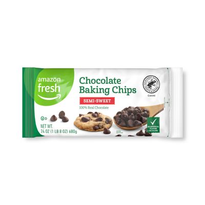 Amazon Fresh, Chocolate Baking Chips, Semi Sweet, 24 Oz, 1.5 Lb (Pack of 1) (Previously Happy Belly, Packaging May Vary)
