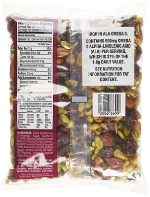 Trader Joe's Omega Trek Mix with Fortified Cranberries (12 oz)