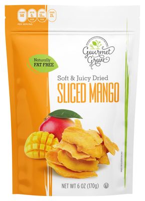 Gourmet Grove - Natural Dried Mango Slices 6 OZ Pack of 1  Soft, Juicy, Sliced Mangoes  Lightly Sweetened - (Pack of 1)