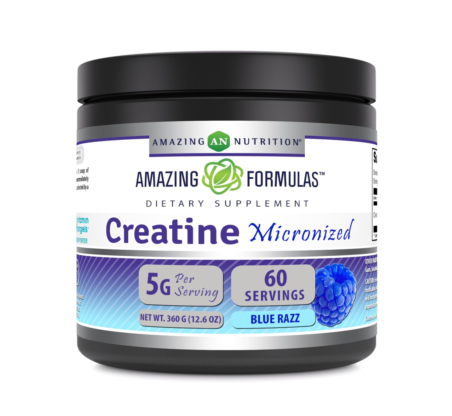 Amazing Formulas Micronized Creatine Monohydrate Supplement  5000 Mg  Non-GMO  Gluten Free  Made in USA (12.6 Oz, Blue Raspberry)