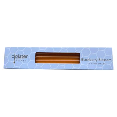 Cloister Honey Straws - Blackberry Blossom (Pack of 12)  Pure and All Natural Honey Straw Sticks  Made in the USA  Healthy Snacks for Kids and Adults  Gluten Free