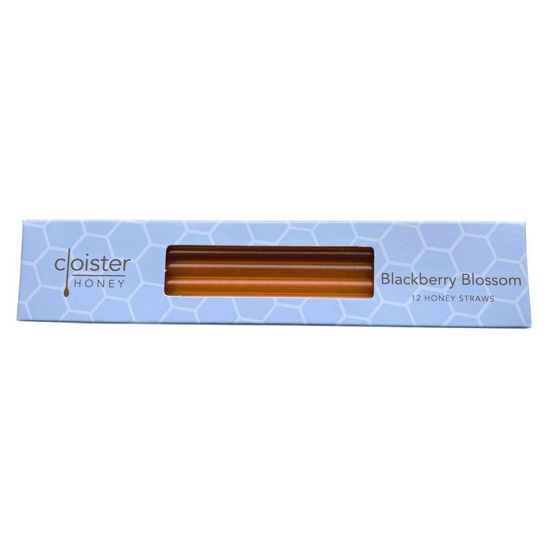Cloister Honey Straws - Blackberry Blossom (Pack of 12)  Pure and All Natural Honey Straw Sticks  Made in the USA  Healthy Snacks for Kids and Adults  Gluten Free