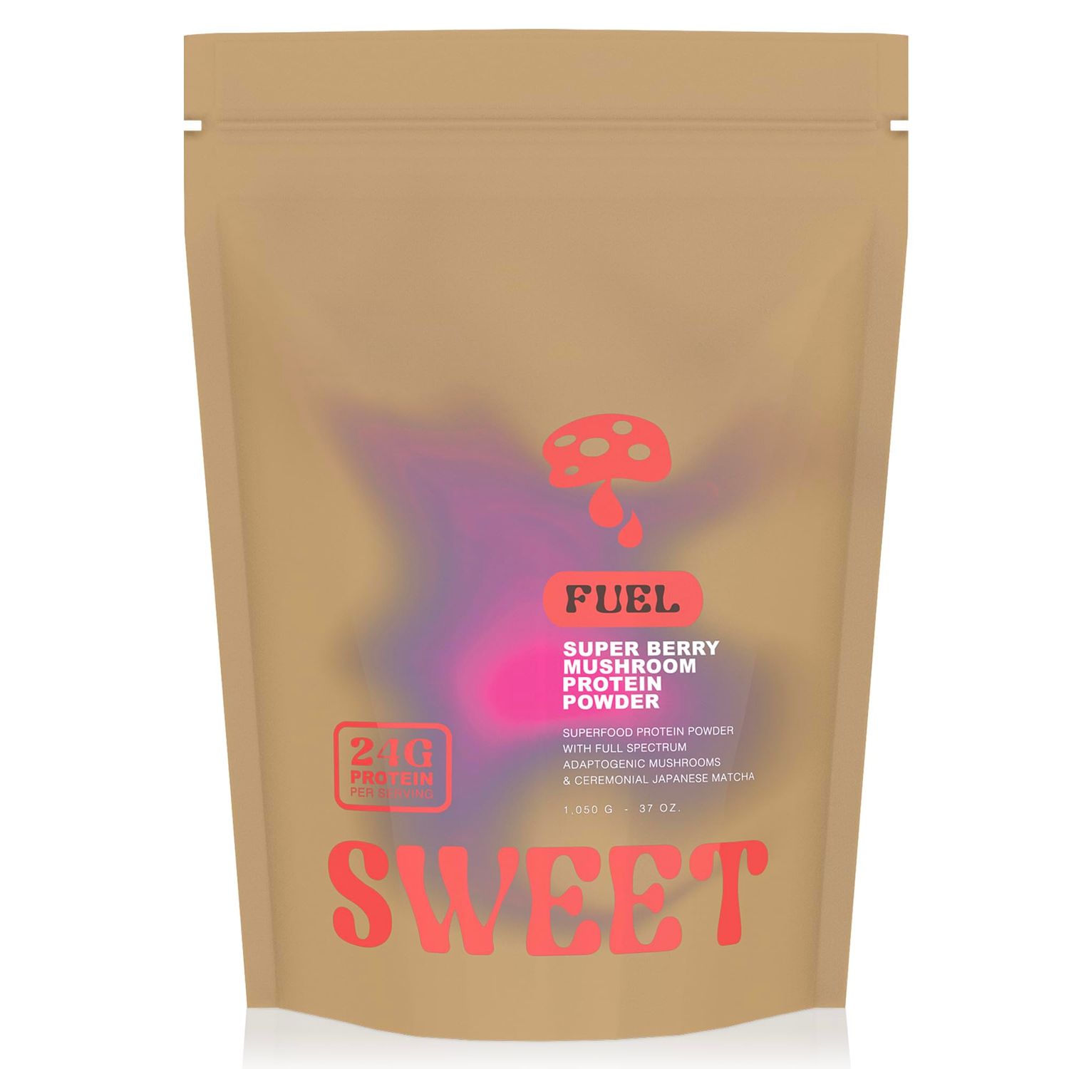 Sweet Shroom Vegan Pea Protein Powder, with Pumpkin Seed Protein &amp; Ceremonial Japanese Matcha for Muscle Recovery, Energy, Weight Loss &amp; Immune Support, Berry, 2.3 Pounds