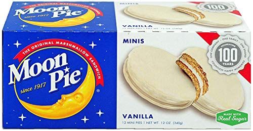 MoonPie Mini Marshmallow Sandwich Icing Dipped Graham Cracker &amp; Snack, Vanilla, 12 Pies (Pack of 8)