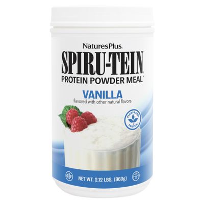 Natures Plus SPIRU-TEIN, Vanilla - 2.12 lbs, Pack of 3 - Spirulina Protein Powder - Vitamins &amp; Minerals for Energy - Vegetarian, Gluten Free - 96 Total Servings