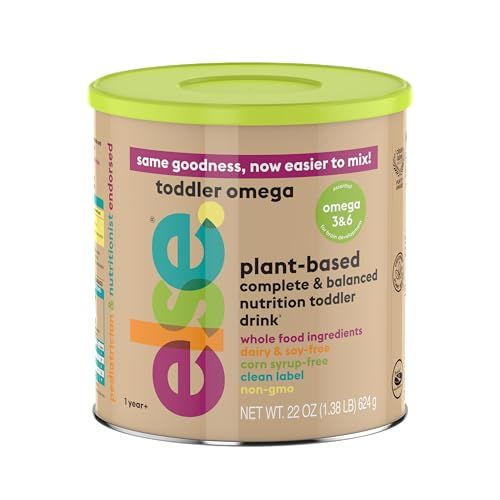 ELSE NUTRITION Toddler Formula 12-36 Months w/Omega 3&amp;6 for Brain Development - Lactose Free, Dairy Free Nutrition Drink - Plant Based Protein Powder w/ 20 Vitamins (22oz, 1-Pack)