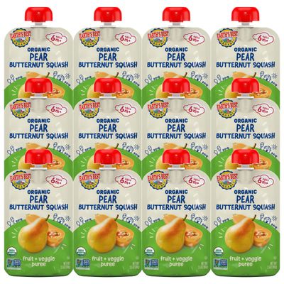 Earth&#39;s Best Organic Pear Butternut Squash Fruit  Veggie Puree 3.5 oz Pouch (Pack of 12)