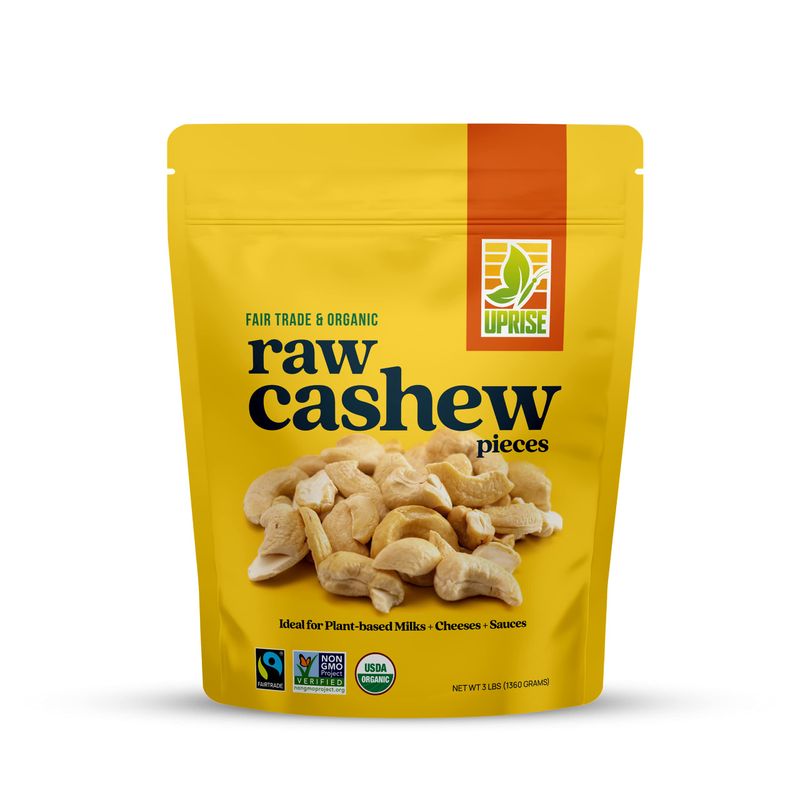 Fair Trade Organic Cashew Pieces (3 lb) - Perfect for Vegan Cheeses, Milk, Sauces &amp; Dips, Ethically Sourced &amp; Certified Sustainable