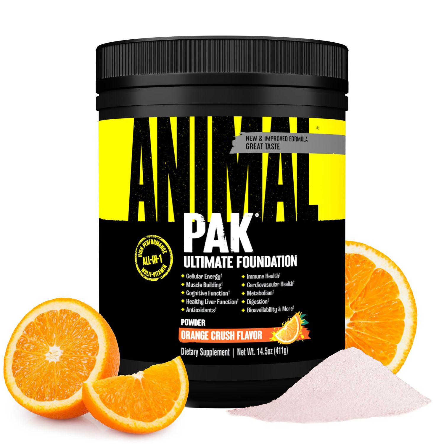 Animal Pak - Convenient All-in-One Vitamin &amp; Supplement Powder - Zinc, Vitamins C, B, D, Amino Acids, Immune Support, Digestive Enzymes, and More - Daily Multivitamin for Women &amp; Men - 60 Scoops