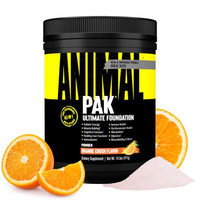 Animal Pak - Convenient All-in-One Vitamin &amp; Supplement Powder - Zinc, Vitamins C, B, D, Amino Acids, Immune Support, Digestive Enzymes, and More - Daily Multivitamin for Women &amp; Men - 60 Scoops