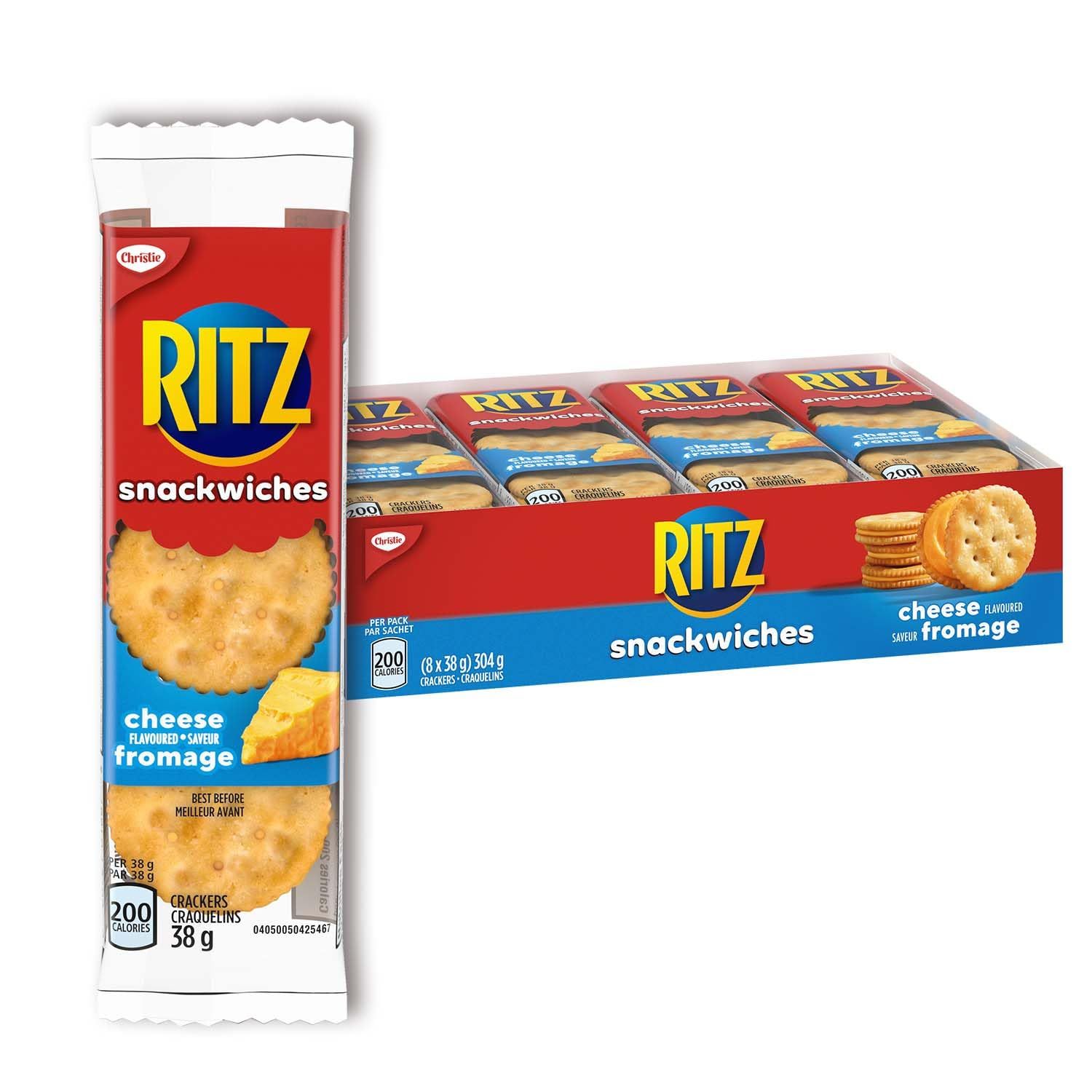 Ritz Snackwich Crackers Cheese Flavour (8x38g) 304g/10.7oz Imported from Canada