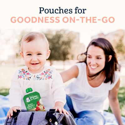 Gerber Organic Baby Food Pouches, Toddler, WonderFoods, Mango Peach Carrot Sweet Potato &amp; Oatmeal, 3.5 Ounce (Pack of 12)