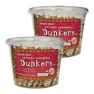 TJ&#39;s Oatmeal Cranberry Dunkers with White Fudge Drizzle - 2 Pack (24oz) 1 LB 8 oz