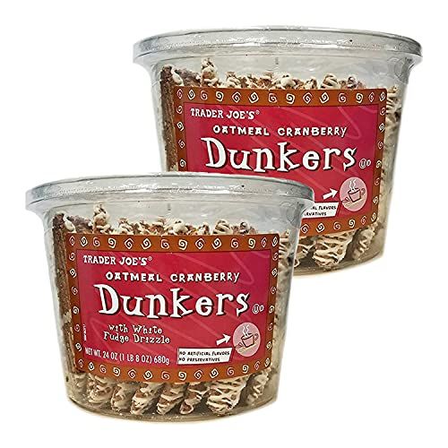 TJ's Oatmeal Cranberry Dunkers with White Fudge Drizzle - 2 Pack (24oz) 1 LB 8 oz