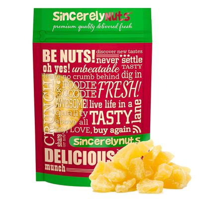 Sincerely Nuts - Dried Pineapple Chunks  Healthy Dehydrated Fruit Snack  Sweet Candied Chewy Tropical Pineapple Bits  Kosher, Vegan, Gluten Free, 2 (LB) Bag