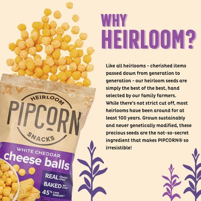 Pipsnacks Heirloom White Cheddar Cheese Balls, 4.5 Oz