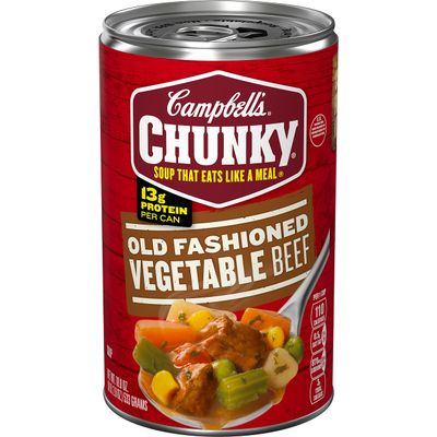 Campbells Chunky Soup, Old Fashioned Vegetable Beef Soup, 18.8 Oz Can