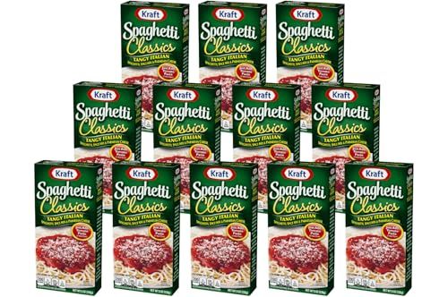 Kraft Spaghetti Classics Tangy Italian Spaghetti (Spices, &amp; Parmesan Cheese Meal Mix, 12 ct Pack, 8 oz Boxes)
