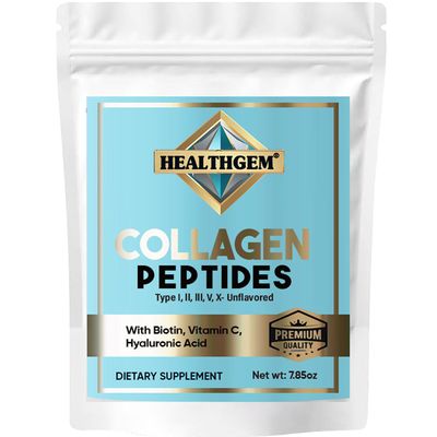 Collagen Peptides Powder, Hydrolyzed Collagen Protein Supplement with Biotin, Hyaluronic Acid, Vitamin C, Easy Mixing Collagen Supplements for Women and Men - 7.85oz
