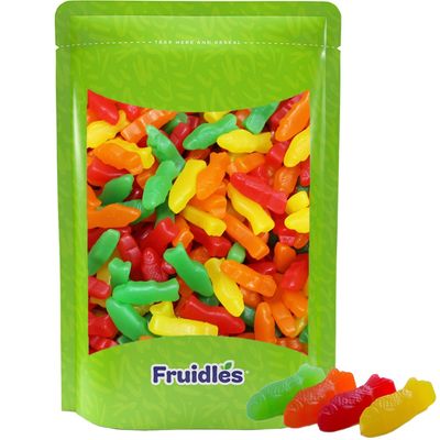 Fruidles Assorted JUJU Fish Candy Gummi Holiday Treats, Delicious Gummy Candy, Fun and Festive Holiday Snacking, Party Favor (Half-Pound, Multicolor JUJU Fish)
