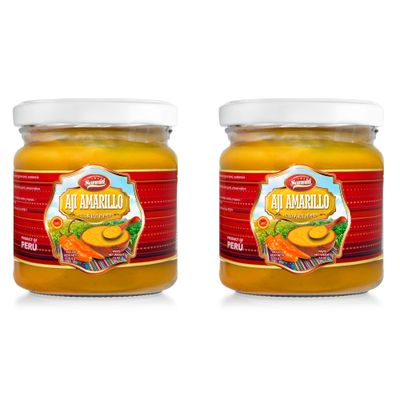 Sanniti Peruvian Hot Pepper Spread  DOP Molido Paste Imported From Peru (Pack of 2) (7.5 oz, Aji Amarillo)