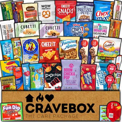 CRAVEBOX Snack Box Care Package - Easter Pack for Adults Birthday Gifts for Men and Women, College Back to School