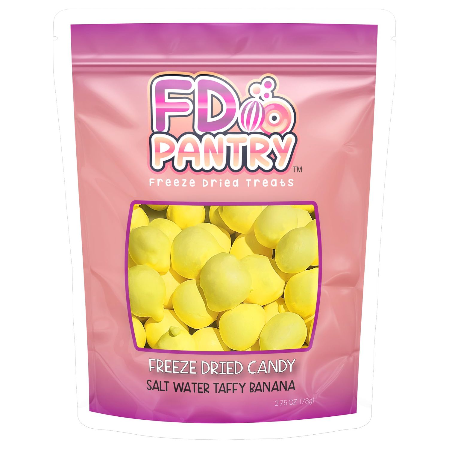 Freeze Dried Banana Candy - Freeze Dried Salt Water Taffy Treats (Banana 2.75 oz)