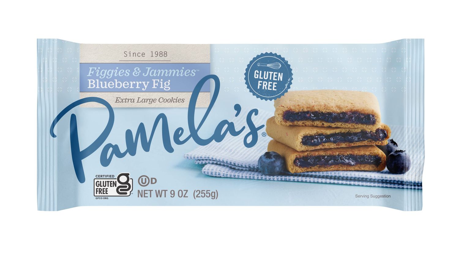 Pamela&#39;s Products Gluten Free Figgies &amp; Jammies Cookies, Blueberry and Fig, 9 Ounce (Pack of 6)