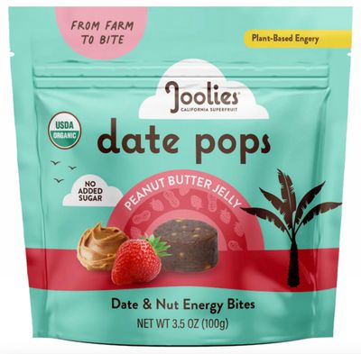 Joolies, Date Pops, Peanut Butter Jelly (3.5 Ounce, Pack of 6) - Gluten Free, Kosher, USDA Organic, Date Pop Dessert, Cake Pop Alternative