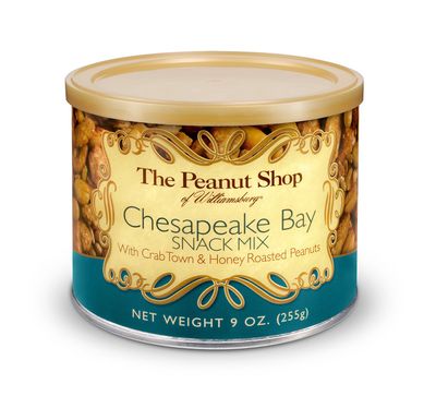 The Peanut Shop of Williamsburg Chesapeake Bay Snack Mix with Virginia Peanuts, 9 oz Tin