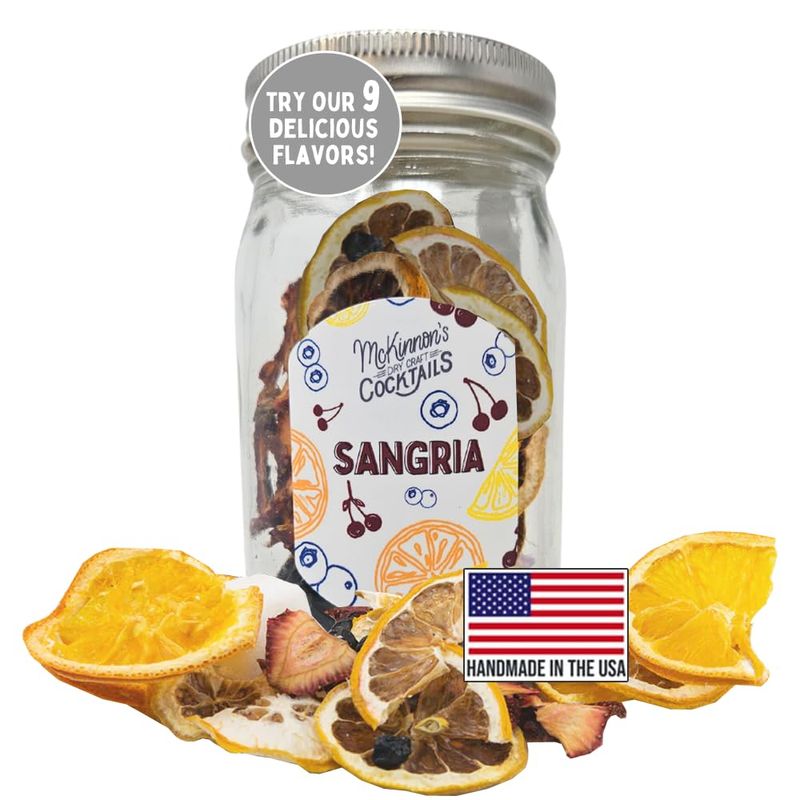 McKinnons Dry Craft Cocktails Dehydrated Fruits and Herbs, DIY Mixology, Infusion Kit, Mason Jar Serves 8 - 16 Drinks (Sangria, 1 Jar)