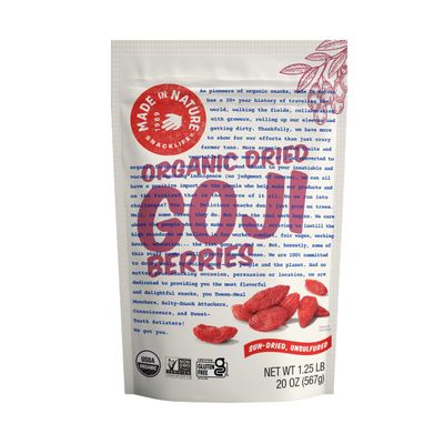 Made In Nature Organic Sun-Dried Goji Berries, 20 Ounce (Pack of 1) - Vegan Snack, Non-GMO, Unsulfured, Gluten Free