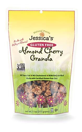 Jessica&#39;s Natural Foods Gluten-Free Almond Cherry Granola 11 oz. - All-Natural Granola, Non GMO Breakfast Cereal and Snack, Certified Gluten Free - Almond Cherry