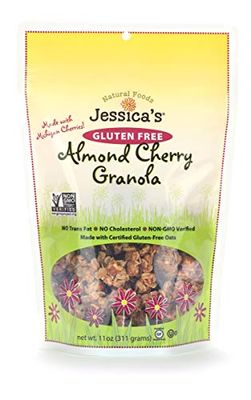 Jessica&#39;s Natural Foods Gluten-Free Almond Cherry Granola 11 oz. - All-Natural Granola, Non GMO Breakfast Cereal and Snack, Certified Gluten Free - Almond Cherry