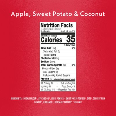Once Upon a Farm Organic Fruit &amp; Veggie Baby Puffs, Apple, Sweet Potato &amp; Coconut  6 count