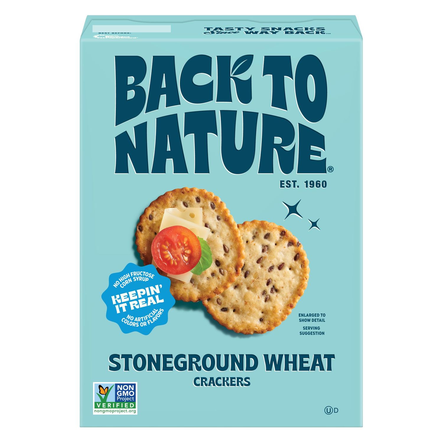 Back To Nature Organic Stoneground Wheat Crackers, Dairy Free, Non GMO, 5 Ounces (Pack Of 6)