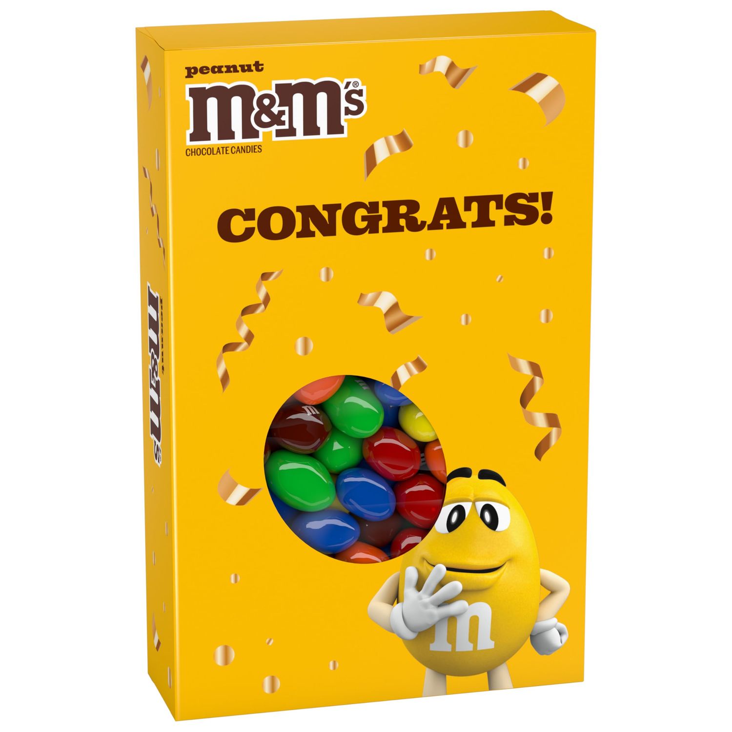 M&amp;M&#39;S Peanut Milk Chocolate Candy Gift Box with Congrats Card for Graduation, Anniversary, Engagement, Wedding, Baby, New Job, and All Congratulations Celebrations - 10.05 Oz Box