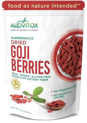 Organic Goji Berries Dried 16 Oz  Raw, Vegan, Gluten Free Dried Goji Berries Organic Dried  High Plant Based Protein, Vitamin A &amp; Iron  Gogi Berry Snack No  Gogi Berries Dried  Goji Berry Organic