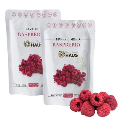 The Snack Haus Freeze-Dried Raspberries 1.06 Oz  All-Natural, No Preservatives  Nutrient-Rich, High Fiber Snack  Perfect for Yogurt, Granola, or On-The-Go! (Pack Of 2)