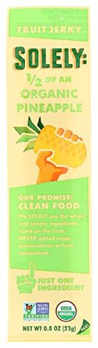 Solely 1/2 of an Organic Pinapple Fruit Jerky, Just 1 Ingredient, No Preservatives, No Added Sugar, Kosher, USDA Certified Organic, Non-GMO, 0.8 Ounce (Pack of 12)