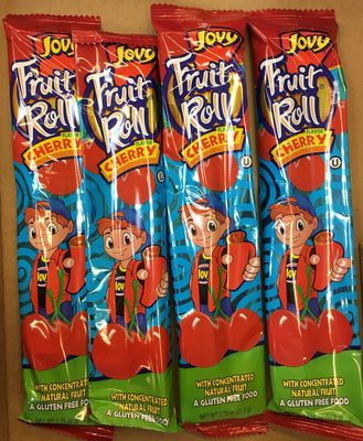 0.75oz Jovy Fruit Roll Snack, Cherry (16 Single Packets Per Order)