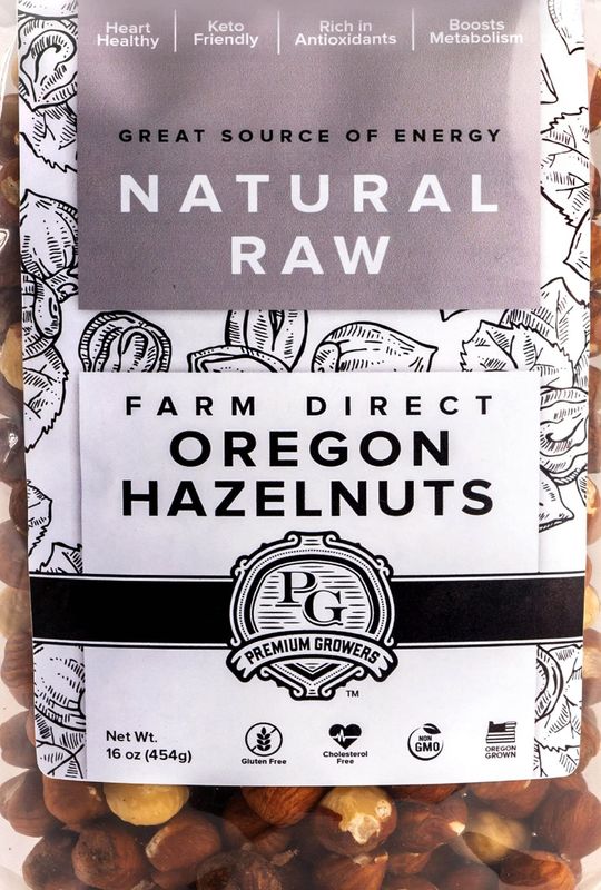 Oregon Farm To Table - Raw Hazelnuts from Premium Growers - Natural Raw Hazelnuts - Kosher Certified -1 LB
