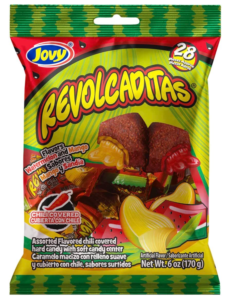 Jovy Revolcaditas with Chili Watermelon &amp; Mango Flavors  6oz Bag  Mexican Candy