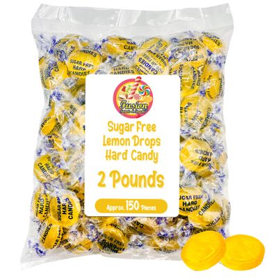Sugar Free Lemon Drops - Arcor 2lb Bulk Bag of Sugar Free Hard Candy - Delicious Sugar Free Lemon Drops Hard Candy Individually Wrapped for Freshness - Keto and Diabetic Friendly