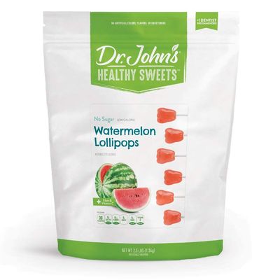 Dr. Johns Sugar Free Candy, Healthy Lollipops with Zero Sugar, Low Calorie Snacks, Keto Friendly Hard Candy Sweets, Watermelon Tooth, 150 Count, 2.5 LB