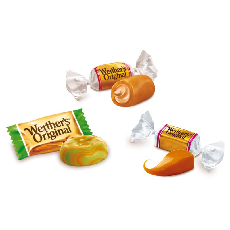 WerthersOriginal Harvest Caramel Candy Variety Pack - 3 Pack Limited Edition Caramels Pumpkin Spice, Caramel Apple Hard Candy, &amp; Cinnamon Creme Soft Halloween Candy
