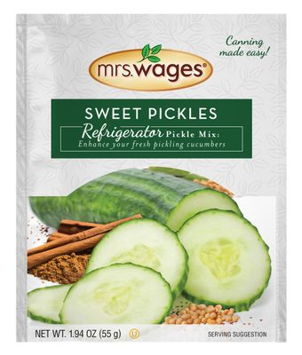 Mrs. Wages Sweet Pickles Refrigerator Mix  Quick and Easy  Simple-To-Use  Simple Homemade Pickles  Sweet Traditonal Pickle Flavoring  1.9 oz Packet (Value Pack of 12)