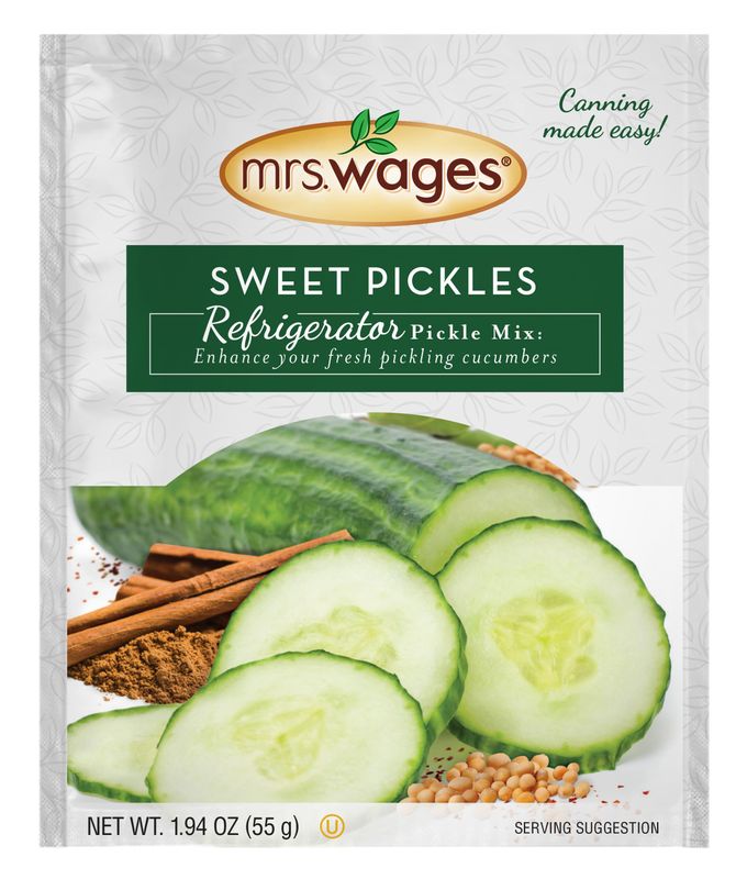 Mrs. Wages Sweet Pickles Refrigerator Mix  Quick and Easy  Simple-To-Use  Simple Homemade Pickles  Sweet Traditonal Pickle Flavoring  1.9 oz Packet (Value Pack of 12)